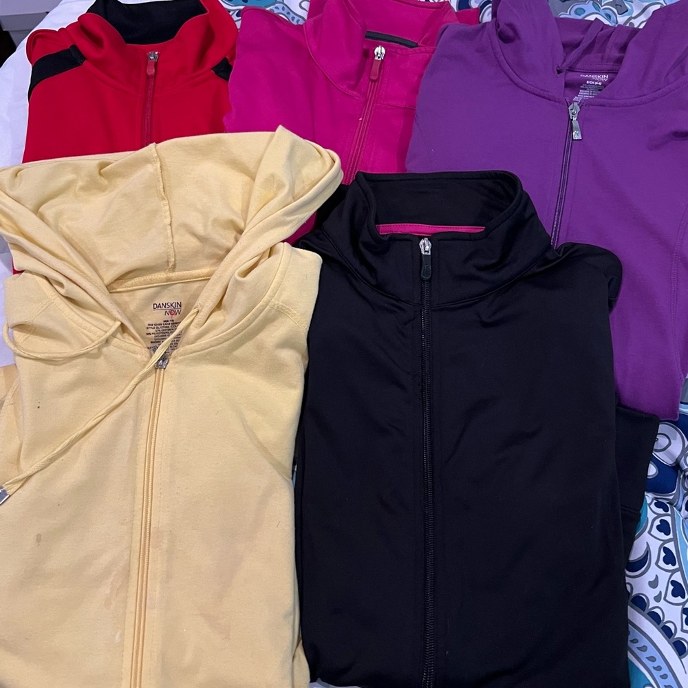 Bundle of 5  Danskin Womens Track Running Jackets Size S/M